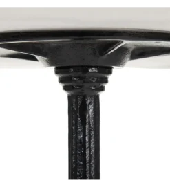 Stół okrągły AUESON 60 cm czarny blat w optyce marmuru