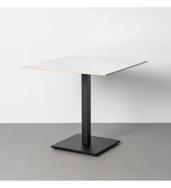 Stolik bistro SINTERED 80 cm efekt marmuru biały