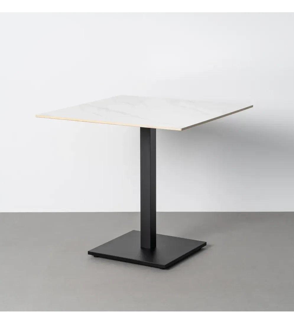 Stolik bistro SINTERED 80 cm efekt marmuru biały
