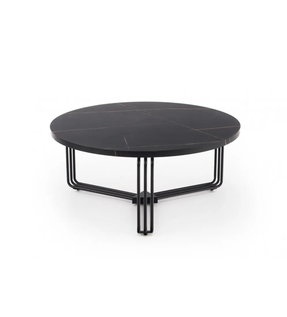 Stolik kawowy ANTICA 80 cm w optyce czarnego marmuru