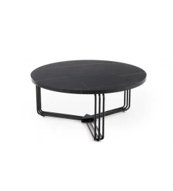 Stolik kawowy ANTICA 80 cm w optyce czarnego marmuru
