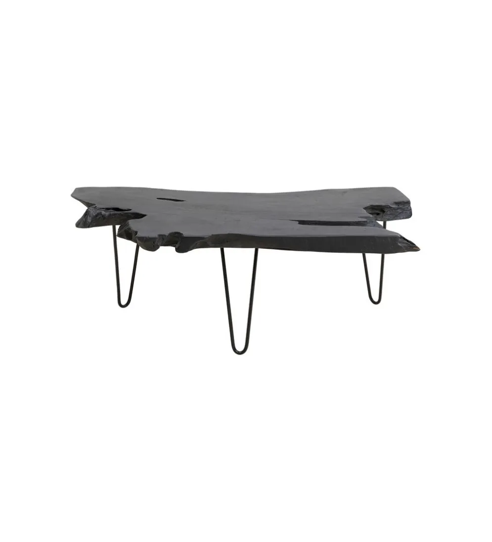 Stolik kawowy ASPEN 100 cm drewno teak czarny