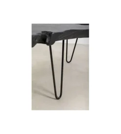 Stolik kawowy ASPEN 100 cm drewno teak czarny