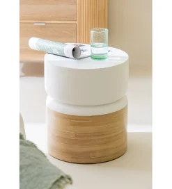 Stolik kawowy Bamboo 40 cm biały