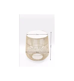 Stolik kawowy BEAM 32 cm biały marmur brąz