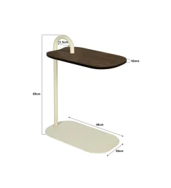 Stolik kawowy boczny BRIX AMY MALTA 65 cm beżowy