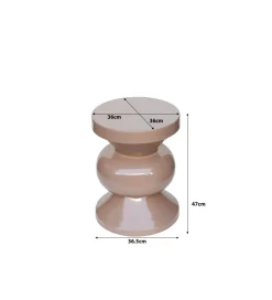 Stolik kawowy boczny BRIX OLE 47 cm vitntage różowy
