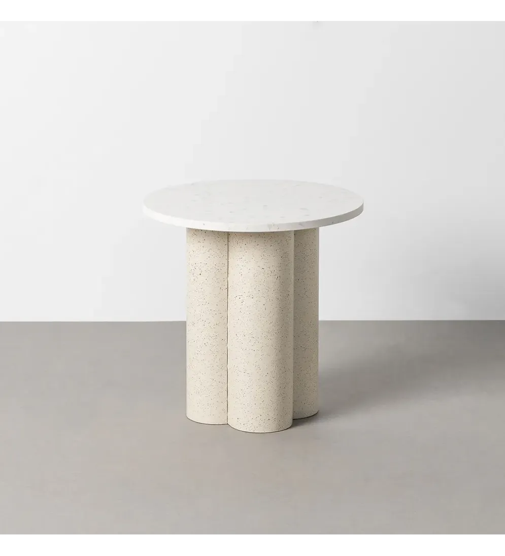 Stolik kawowy boczny CAVRANI 50 cm efekt terrazzo