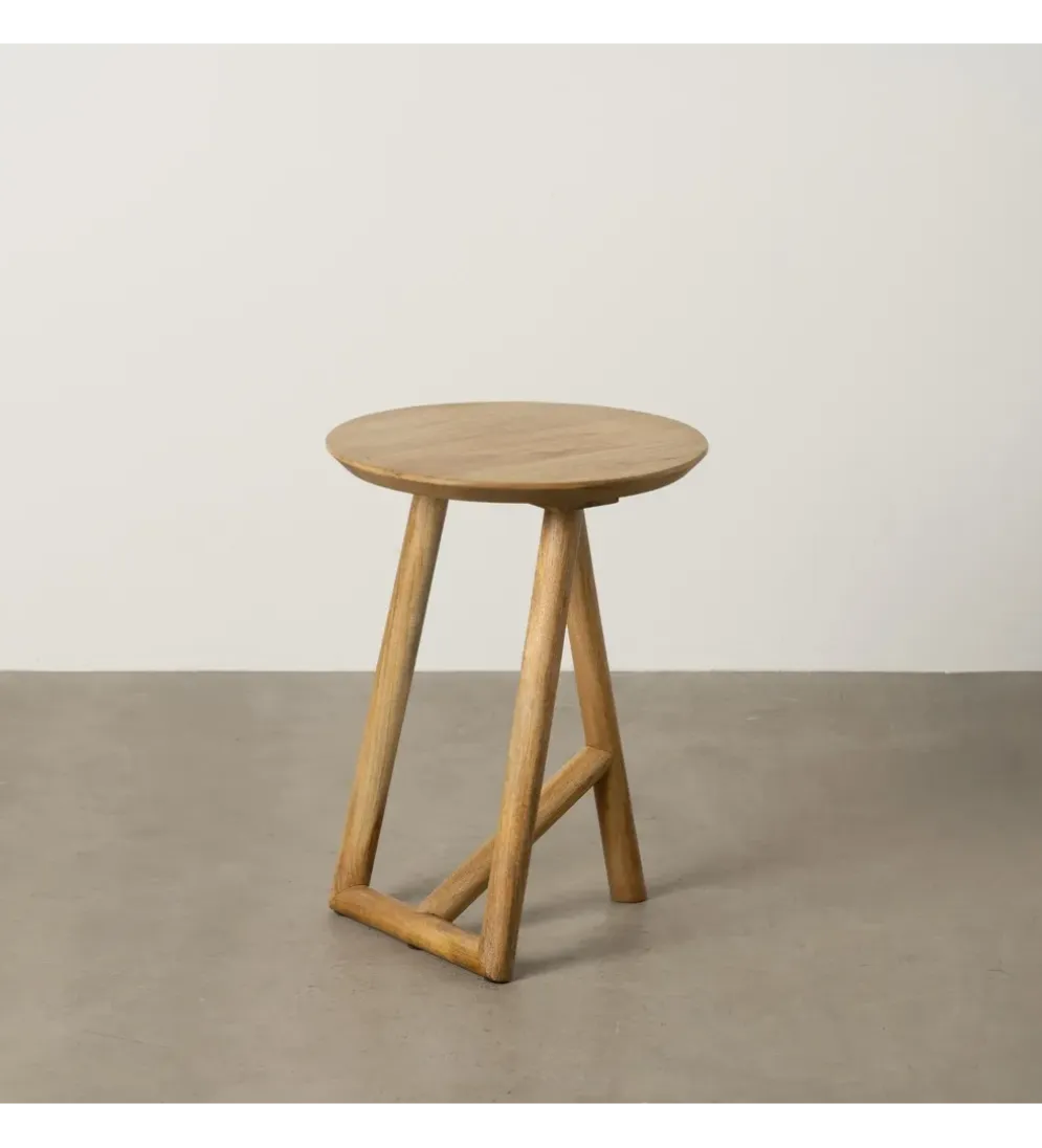 Stolik kawowy boczny DREKEO 55 cm drewno mango