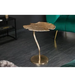 Stolik kawowy boczny GINKGO LEAF 53 cm złoty
