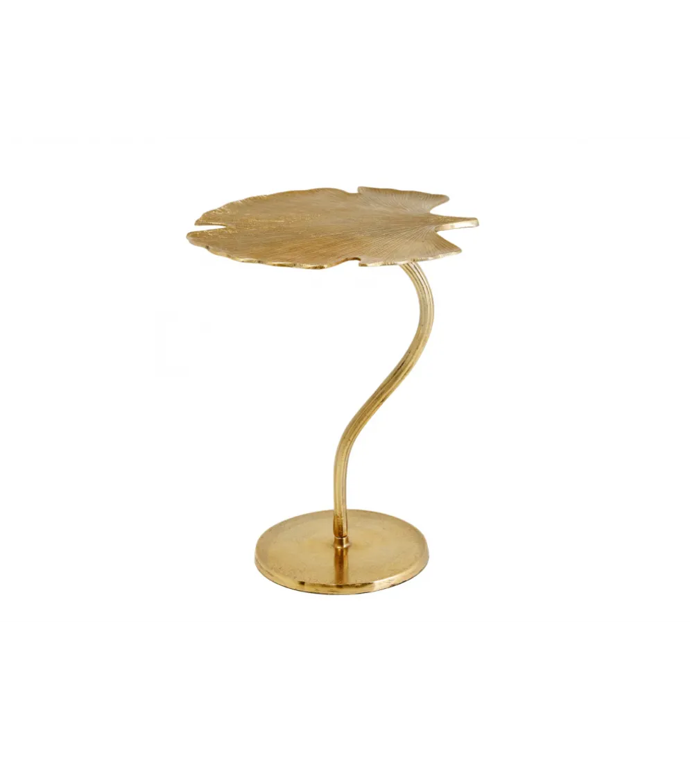 Stolik kawowy boczny GINKGO LEAF 53 cm złoty