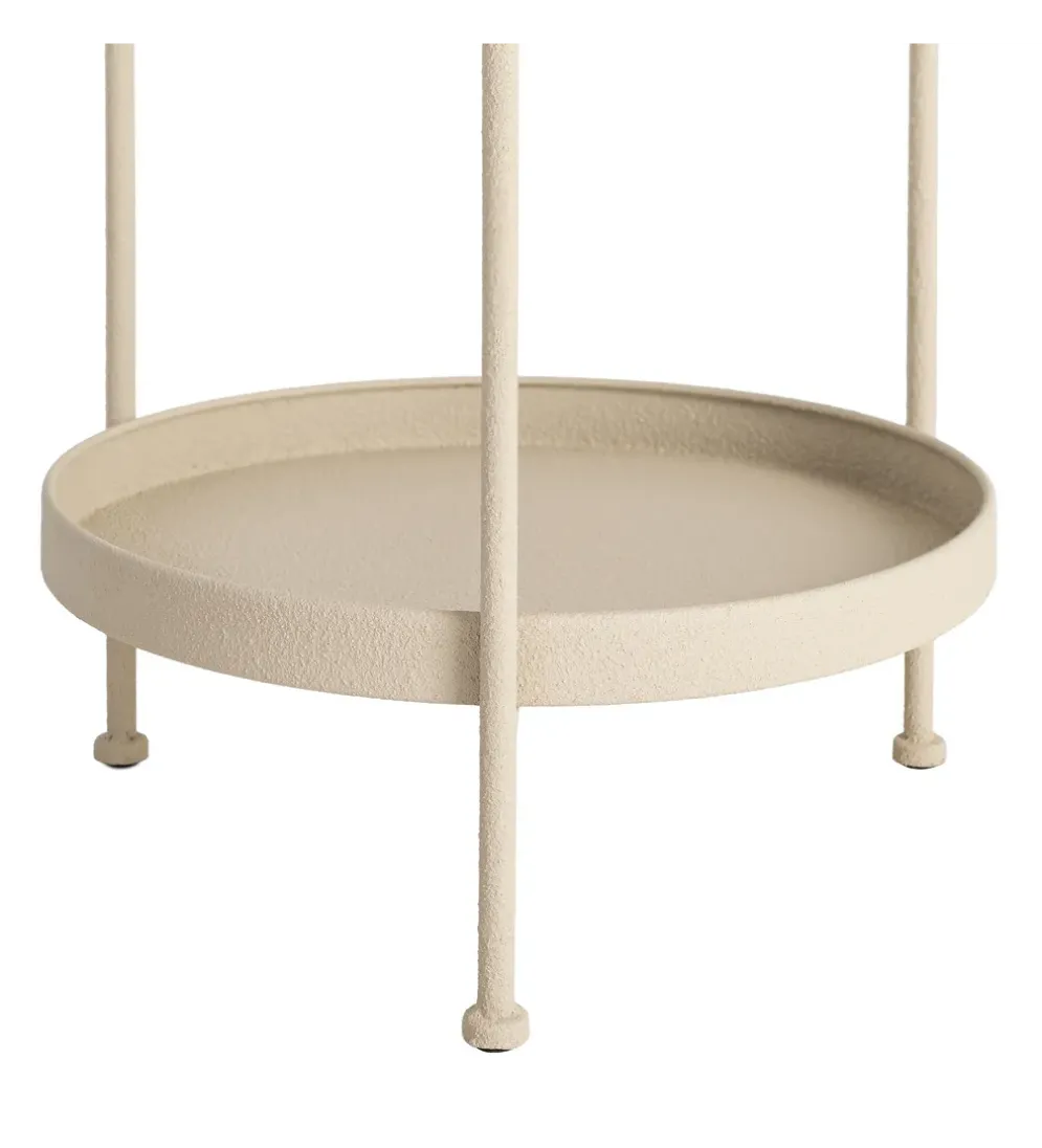 Stolik kawowy boczny LETIT 66 cm beżowy