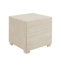 Stolik kawowy boczny TRAVERTINO 45 x 45 cm naturalny