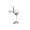 Stolik kawowy boczny WILDLIFE HERON 90 cm srebrny