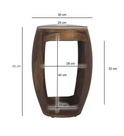 Stolik kawowy boczny WOHNLING 30 cm drewno sheesham