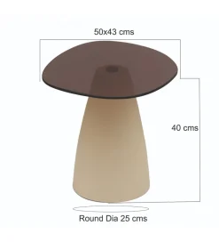 Stolik kawowy Brix Mylon 50 cm Kość Słoniowa