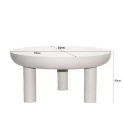 Stolik kawowy BRIX NIKO 85 cm biały