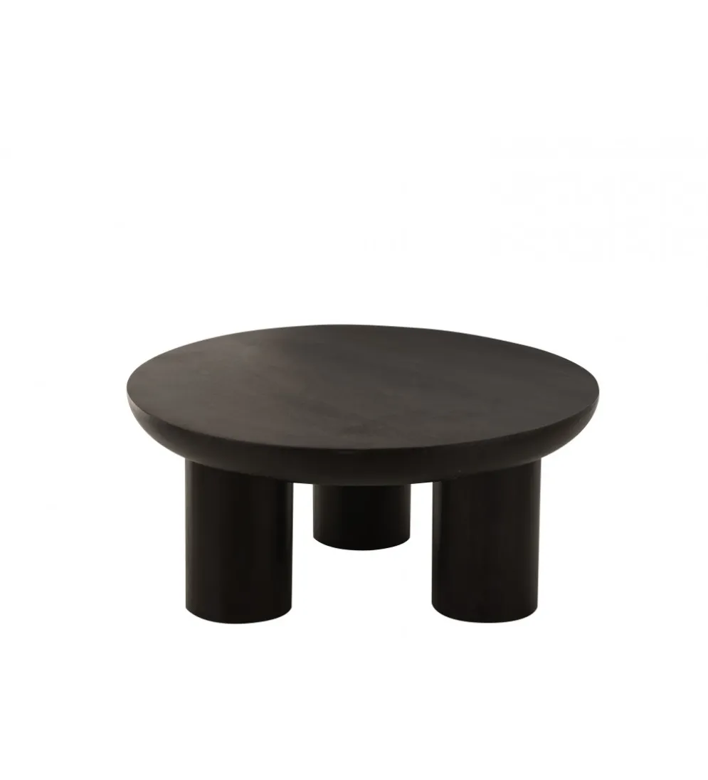 Stolik kawowy CAVE 90 cm drewno mango czarny