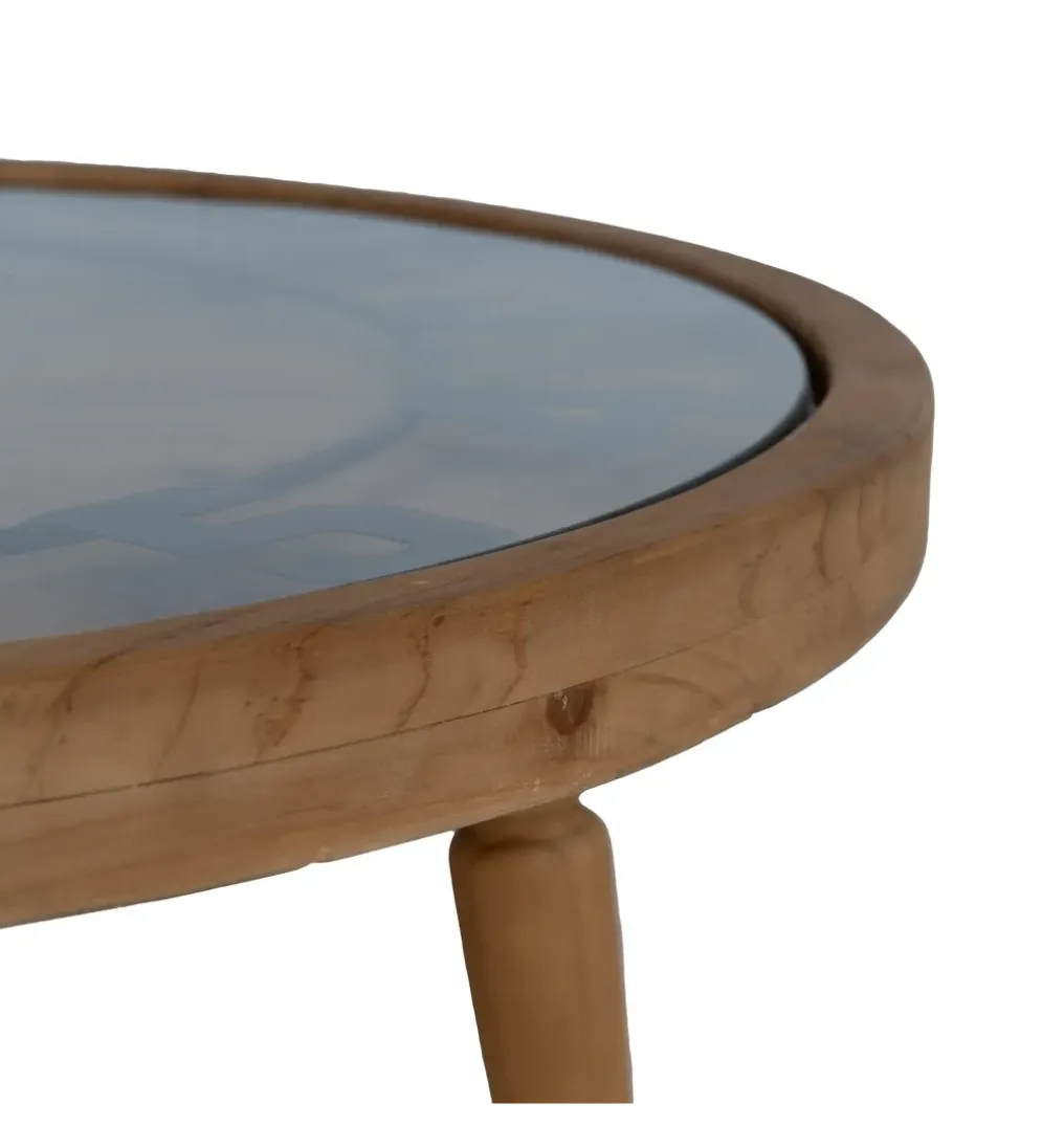 Stolik kawowy CLOCKY 80 cm drewno jodła