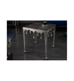Stolik Kawowy 50 cm Mystic Liquid Line Srebrny