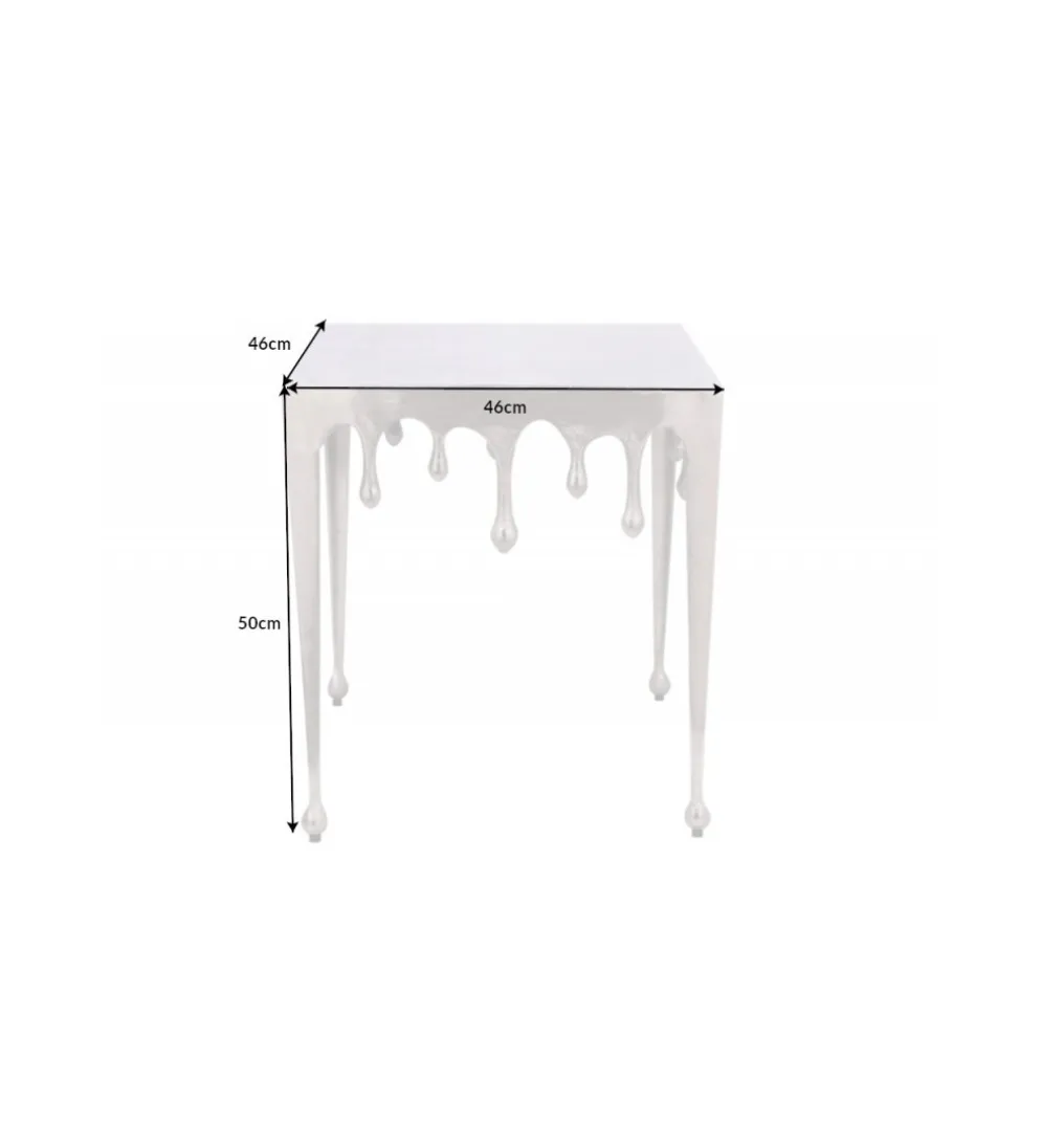Stolik Kawowy 50 cm Mystic Liquid Line Srebrny