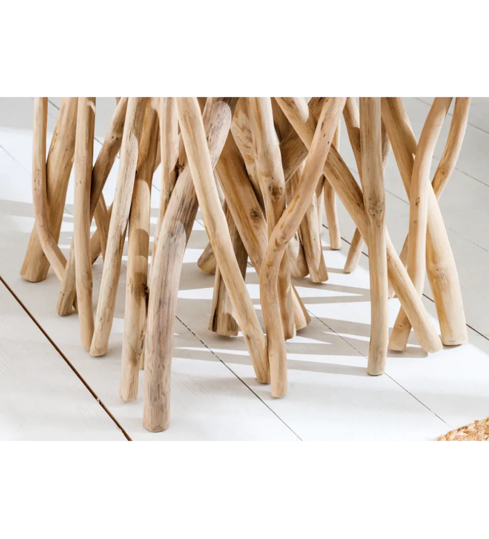 Stolik kawowy DRIFTWOOD 40 cm drewno teak naturalny