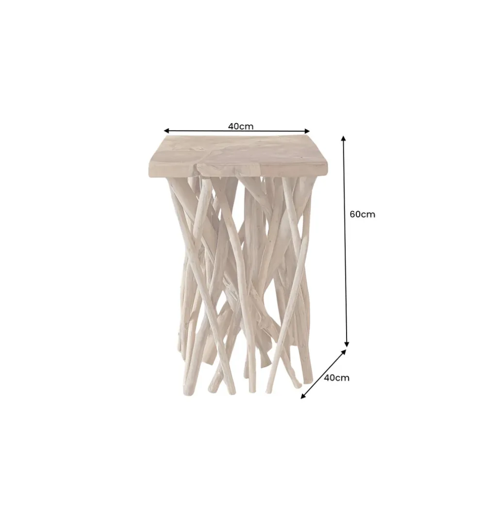 Stolik kawowy DRIFTWOOD 40 cm drewno teak naturalny