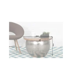 Stolik kawowy Drump Storage 68 cm drewno mango
