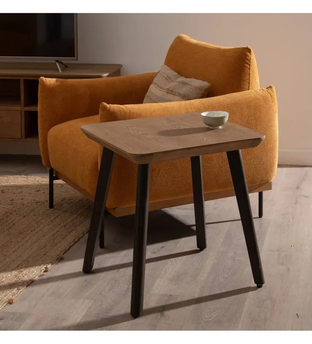 Stolik kawowy EDENSA 60 cm naturalny czarny