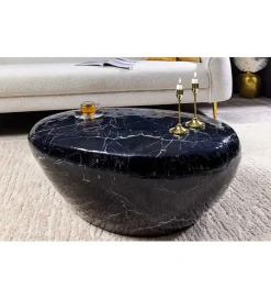 Stolik kawowy EROCK 75 cm w optyce czarnego marmuru