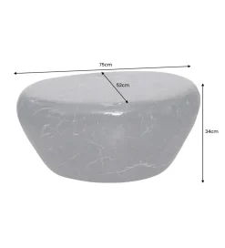 Stolik kawowy EROCK 75 cm w optyce czarnego marmuru