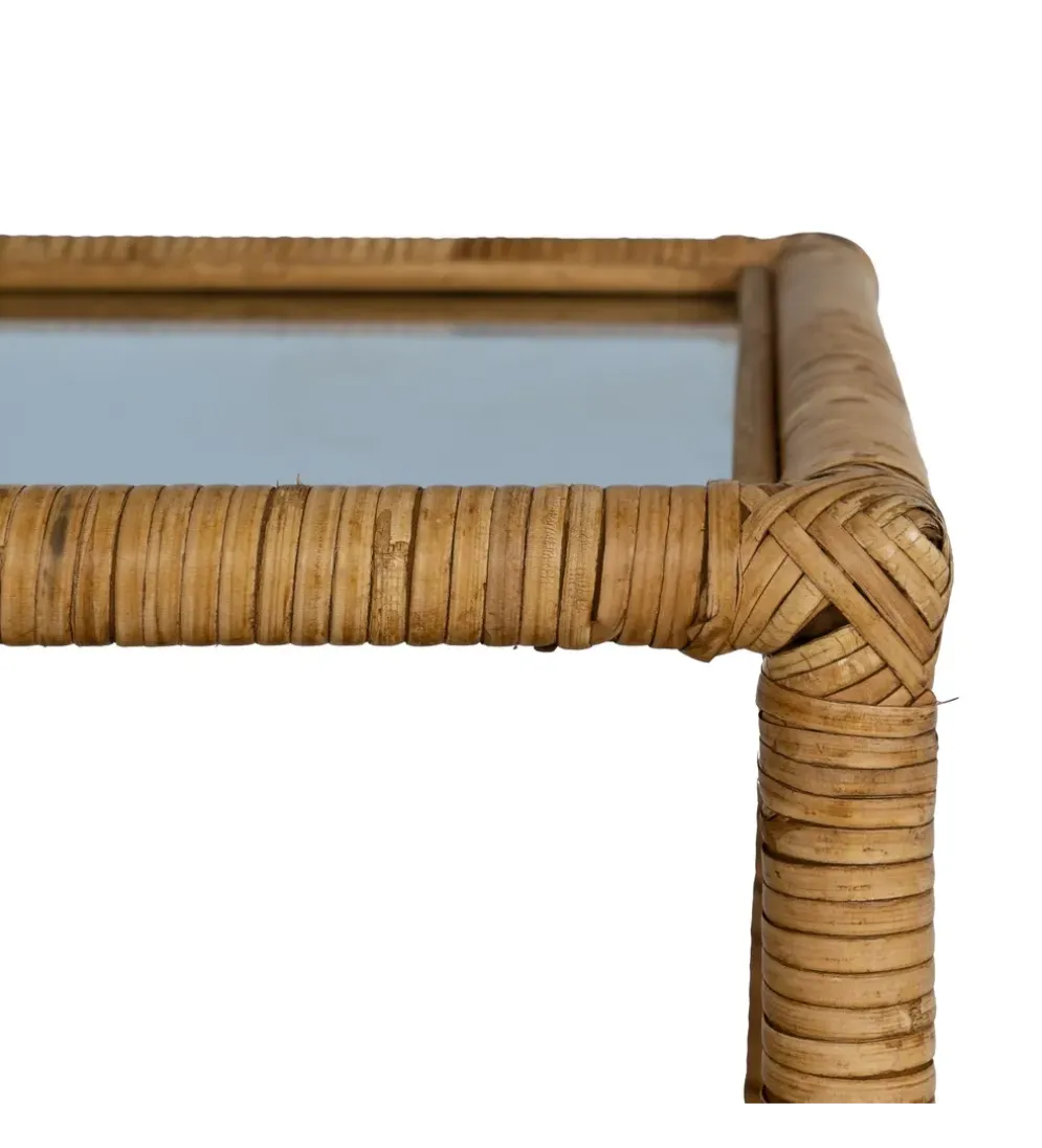 Stolik kawowy ESTAZ 90 cm naturalny ratan