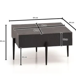 Stolik kawowy EVELIN 64 cm antracytowy