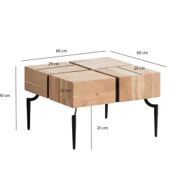Stolik kawowy FATRA 60 cm drewno akacja