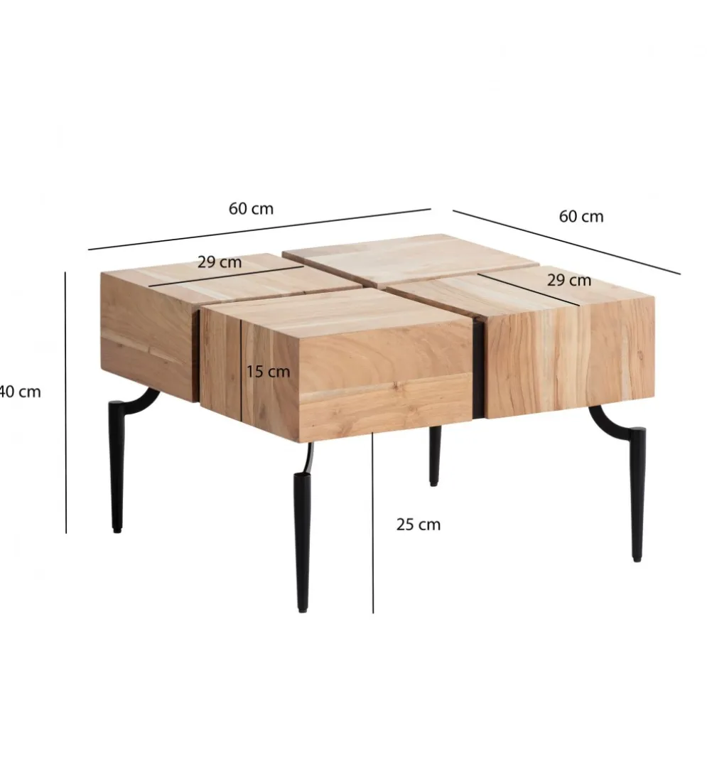 Stolik kawowy FATRA 60 cm drewno akacja