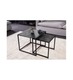Stolik kawowy FONTERA set 2 w optyce marmuru