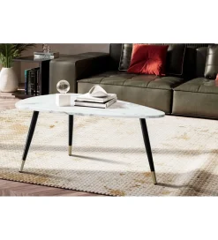 Stolik kawowy GINEVRA 90 cm w optyce białego marmuru