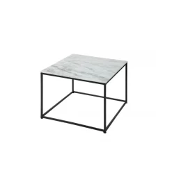 Stolik Kawowy GORAN 50 Cm Marmur biały