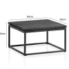 Stolik kawowy HAPTIK 60 cm drewno mango czarne