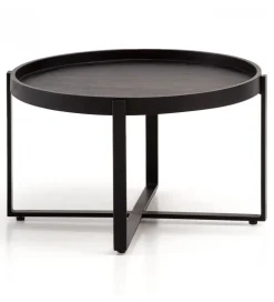 Stolik kawowy HARMI 60 cm drewno mango czarny