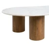 Stolik kawowy HUGI 135 cm marmur drewno mango