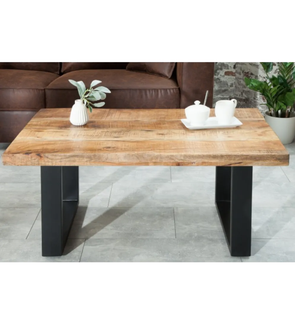 Stolik kawowy Iron Craft 100 cm drewno mango