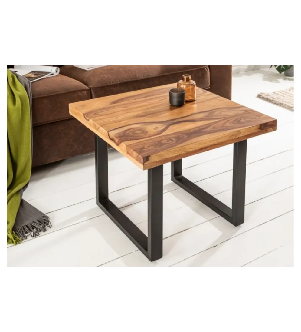 Stolik kawowy Iron Craft 60 cm drewno Sheesham