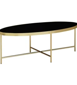 Stolik kawowy IVARS 110 cm czarno złoty