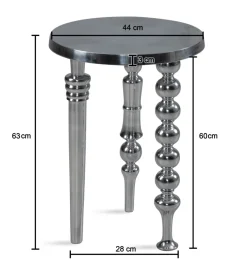 Stolik kawowy Jardin 44 cm srebrny