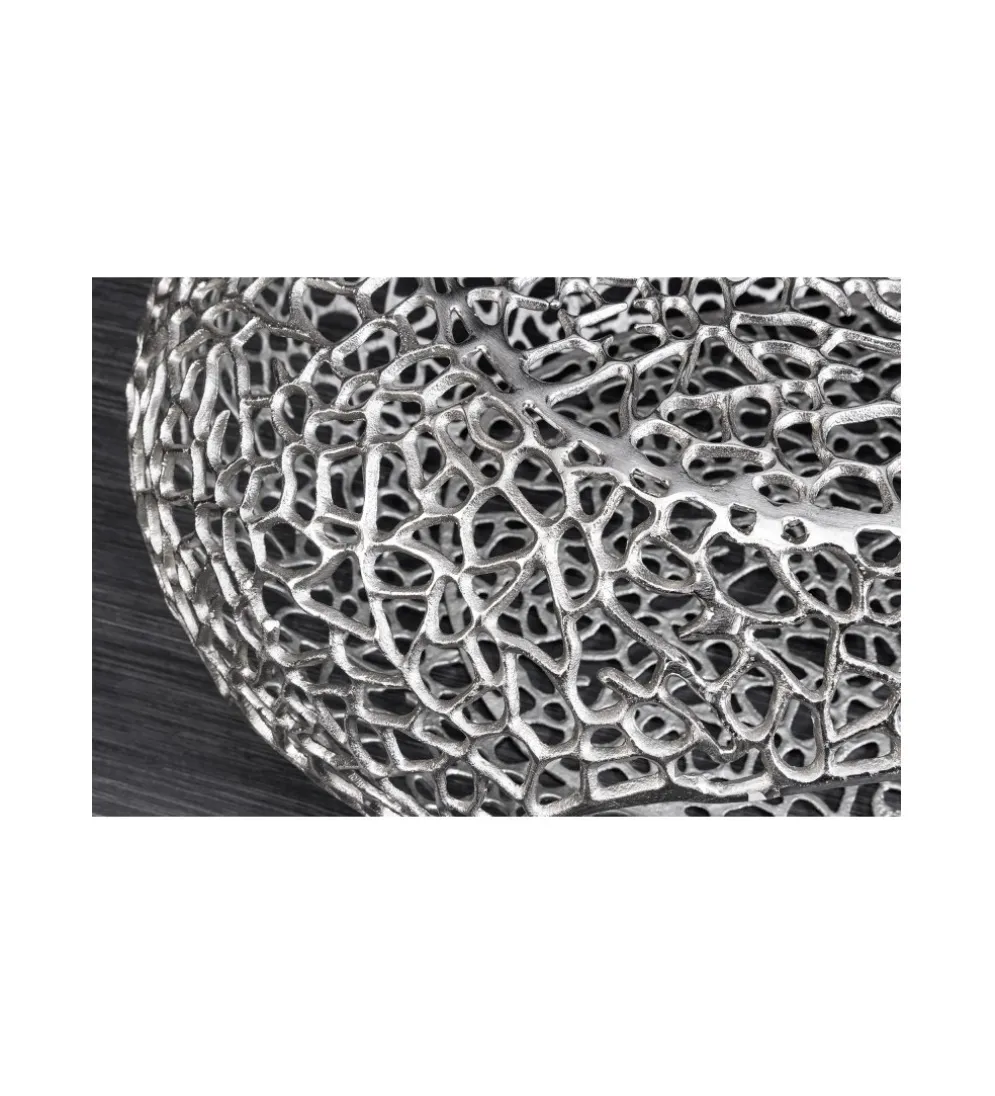 Stolik kawowy LEAF 119 cm srebrny