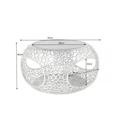 Stolik kawowy LEAF 74 cm srebrny