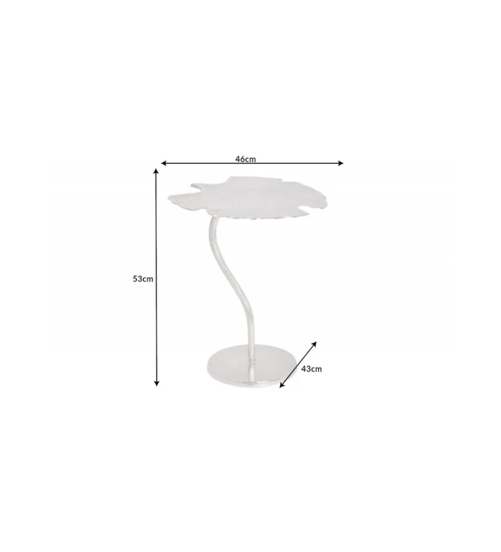 Stolik kawowy Leaf 53 cm srebrny