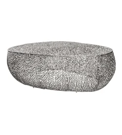 Stolik kawowy Leaf 120 cm srebrny