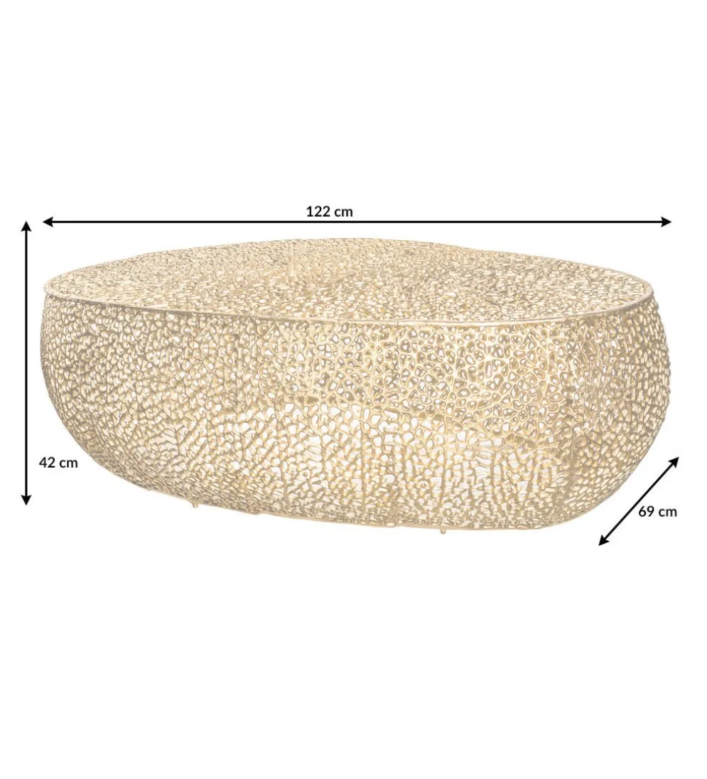 Stolik kawowy Leaf 120 cm złoty
